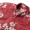 UniJames 50th State Flower - Red Short Sleeve Hawaiian Shirt