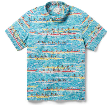 UniJames Canoe Racing - Blue Short Sleeve Hawaiian Shirt