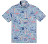 UniJames Ebb Tide - Infinity Blue Short Sleeve Hawaiian Shirt