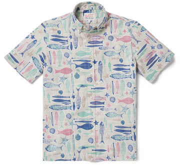 UniJames Ebb Tide - Sand Short Sleeve Hawaiian Shirt