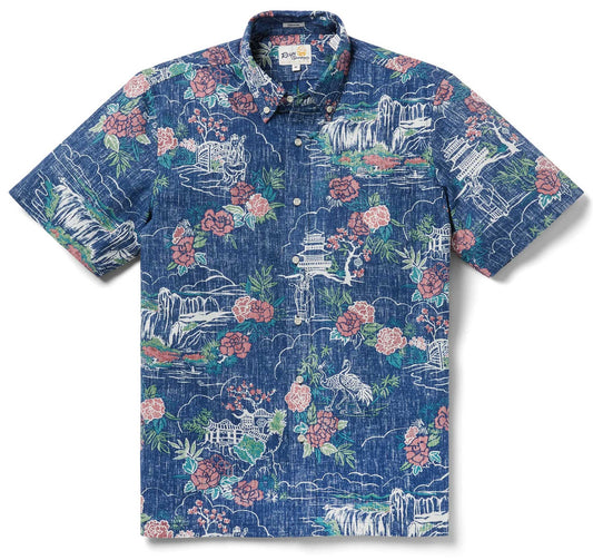 UniJames Forbidden Gardens - Navy Short Sleeve Hawaiian Shirt