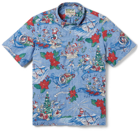 UniJames Hawaiian Christmas 2024 - Blue Short Sleeve Hawaiian Shirt