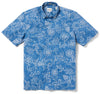 UniJames Hawaiian Gardenias - Horizon Blue Short Sleeve Hawaiian Shirt