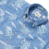 UniJames Honu 'Aukai - Blue Short Sleeve Hawaiian Shirt