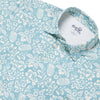 UniJames Oahu Harvest Performance Polo - Dusty Turquoise Short Sleeve Hawaiian Shirt
