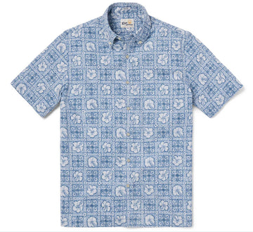 UniJames Pua Patchwork - Infinity Blue Short Sleeve Hawaiian Shirt
