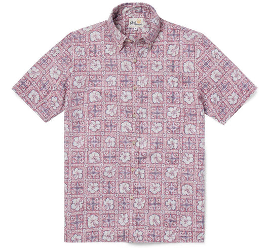 UniJames Pua Patchwork - Faded Ginger Short Sleeve Hawaiian Shirt