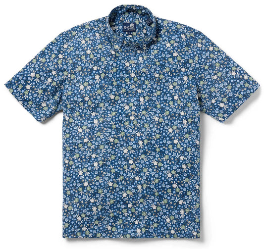 UniJames Retro Mini - Navy Short Sleeve Hawaiian Shirt