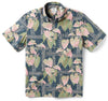 UniJames Tapa Anthurium - Black Short Sleeve Hawaiian Shirt