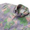 UniJames Tapa Anthurium - Purple Short Sleeve Hawaiian Shirt