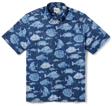 UniJames The Reef - Navy Short Sleeve Hawaiian Shirt