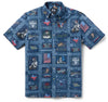 UniJames Willie Nelson American Icon - Navy Short Sleeve Hawaiian Shirt