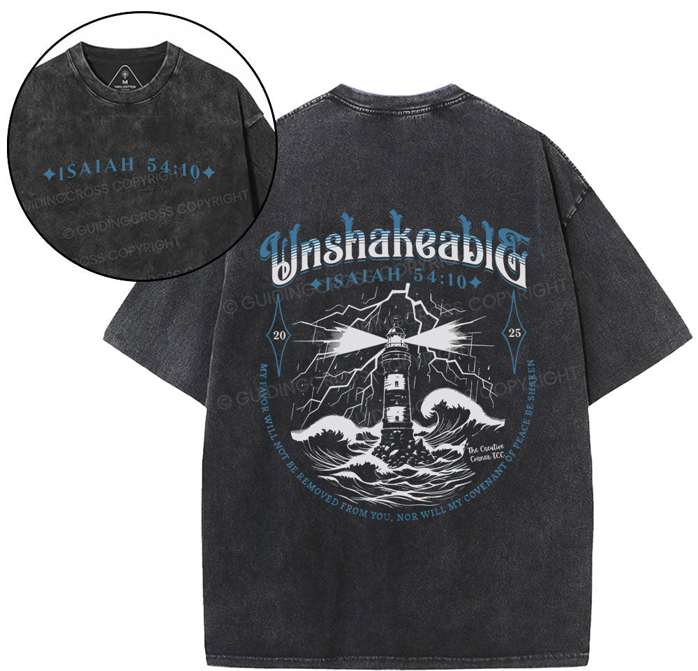 Unshakeable Christian Washed T-Shirt Sale - GuidingCross
