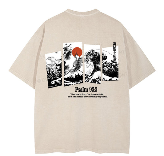 The Sea Is His Christian Washed T-Shirt Sale - GuidingCross