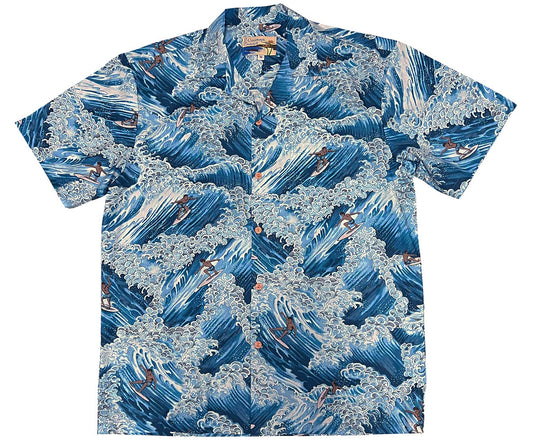 UniJames Surfer - Blue Short Sleeve Hawaiian Shirt