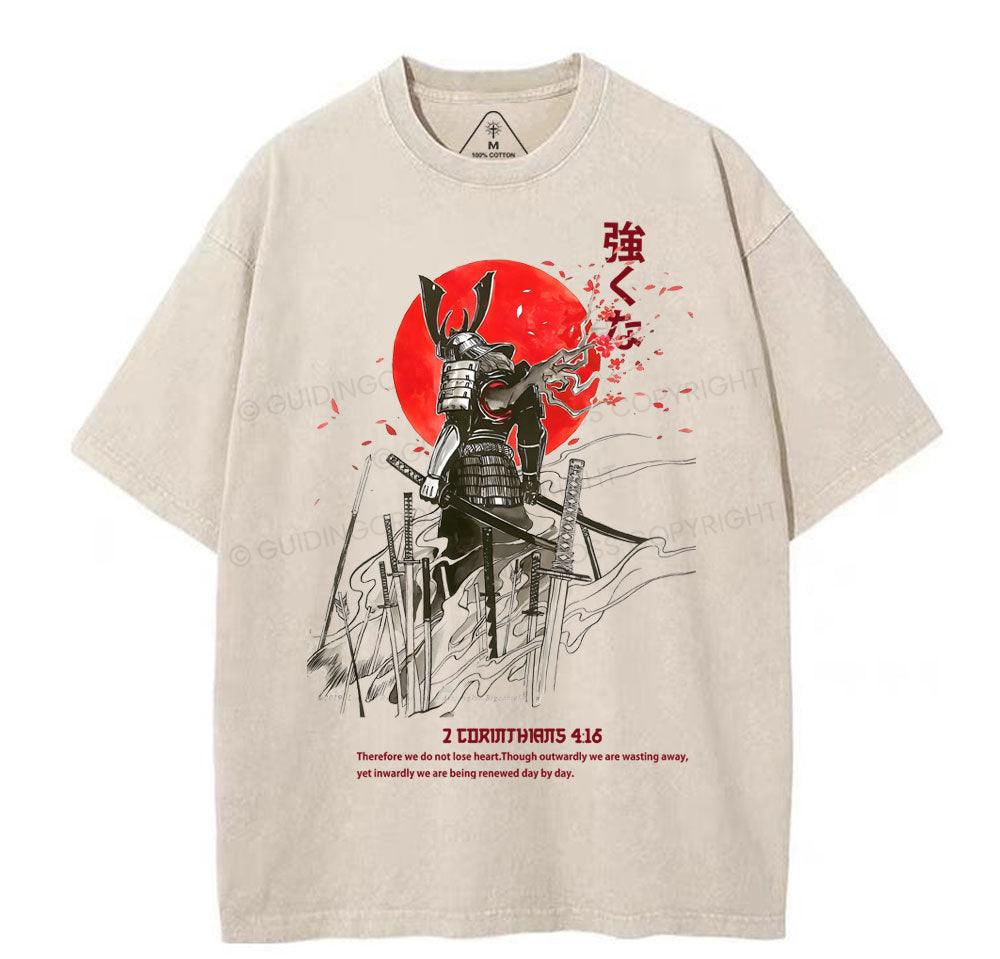 We Do Not Lose Heart Chirstian Washed T-Shirt Sale - GuidingCross