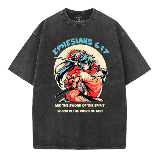 Word of God Christian Washed T-Shirt Sale - GuidingCross
