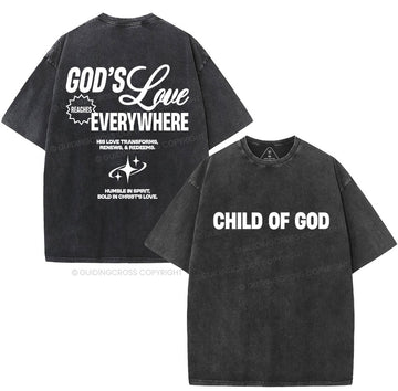 God's Love Reaches Everywhere Christian Washed TShirt