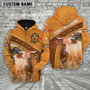Uni Gelbvieh 3D Customized Name - Farm Name Hoodie
