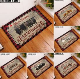 Uni Customized Name Cattle Farm Doormat