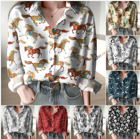 Horse Pattern Casual Shirt