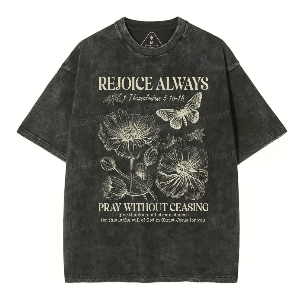 Rejoice Always Christian Washed T-Shirt Sale - GuidingCross