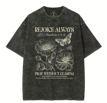 Rejoice Always Christian Washed T-Shirt Sale - GuidingCross