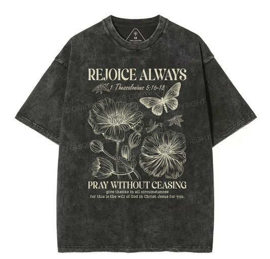 Rejoice Always Christian Washed T-Shirt Sale - GuidingCross