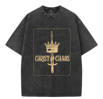 Christ Or Chaos Christian Washed TShirt  