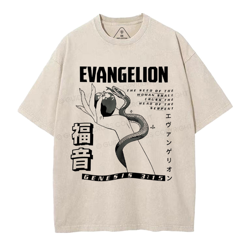 Evangelion Chirstian Washed TShirt  