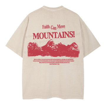 Faith Can Move Mountain Christian Washed TShirt  