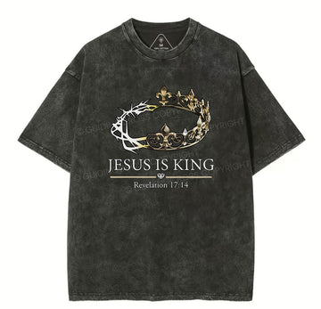 Jesus Is King Vintage Washed Christian T-Shirt Sale - GuidingCross