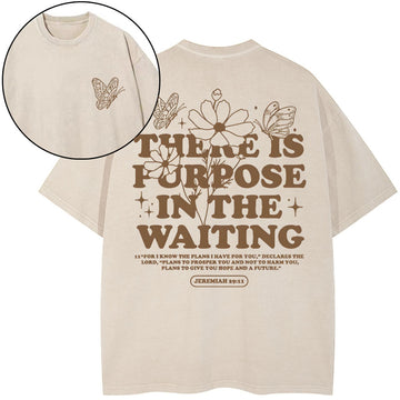 There Is Purpose In Waiting Christian Washed T-Shirt Sale - GuidingCross