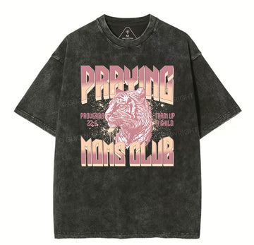 Praying Moms Club Christian Washed T-Shirt Sale - GuidingCross