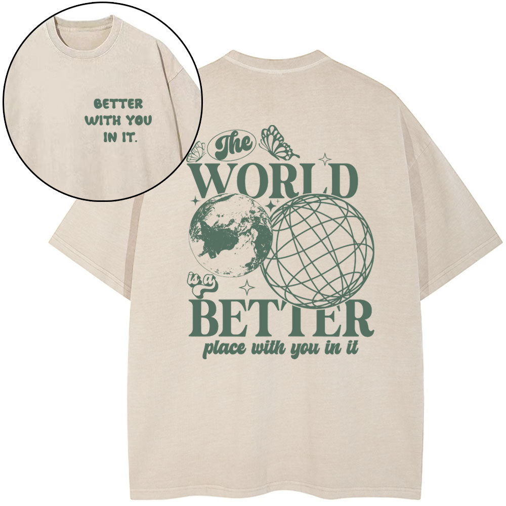 Better With You In It Christian Washed T-Shirt Sale - GuidingCross