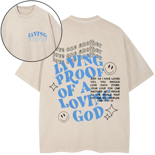Love One Another Christian Washed T-Shirt Sale - GuidingCross