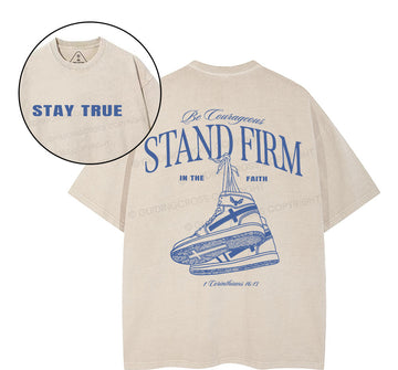 Stand Firm Christian Washed T-Shirt Sale - GuidingCross