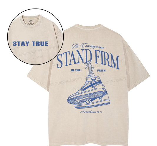 Stand Firm Christian Washed T-Shirt Sale - GuidingCross