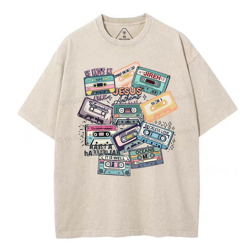Jesus Songs Christian Washed T-Shirt Sale - GuidingCross