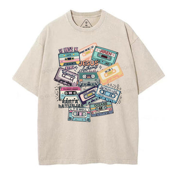 Jesus Songs Christian Washed T-Shirt Sale - GuidingCross