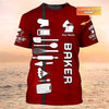 Uni Personalized Name Red Pastry Chef Baking Tools Baking Pattern 3D Shirt [Non-Workwear]