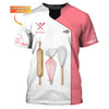 Uni Personalized Name Pastry Chef Baking Uniform Pattern 3D Shirt [Non-Workwear]