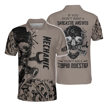 UniJames Mechanic Skull Polo Shirt For Men