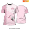 Uni Personalized Name Trendy Pink Baking Uniform Pattern 3D Shirt [Non-Workwear]