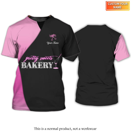Uni Personalized Name Pretty Sweets Baking Uniform Pattern 3D Shirt [Non-Workwear]