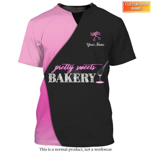 Uni Personalized Name Pretty Sweets Baking Uniform Pattern 3D Shirt [Non-Workwear]
