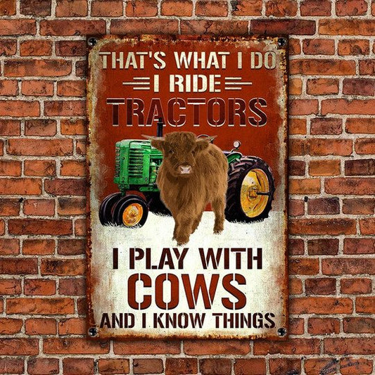 uni Highland Cattle That's What I Do All Printed 3D Metal Sign