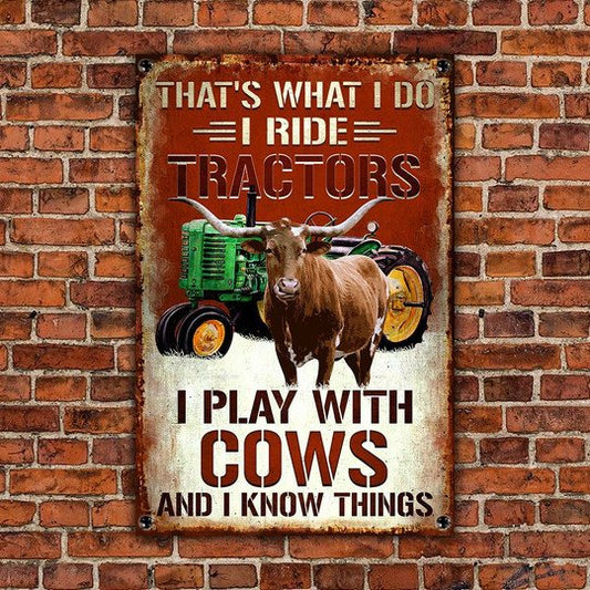uni TX Longhorn Cattle That's What I Do All Printed 3D Metal Sign