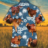 Unique Red Brahman Blue Tribal Hawaiian Shirt