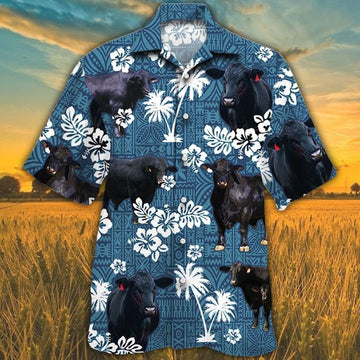 Unique Brangus Blue Tribal Hawaiian Shirt